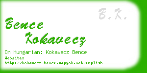 bence kokavecz business card